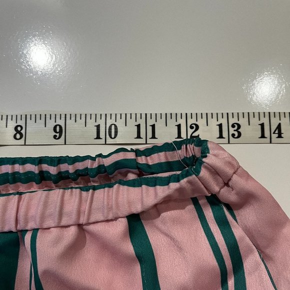 TopShop Pull On Pants Trousers Straight Leg Flare Wide Leg Pink Striped Size 2 - Picture 7 of 8